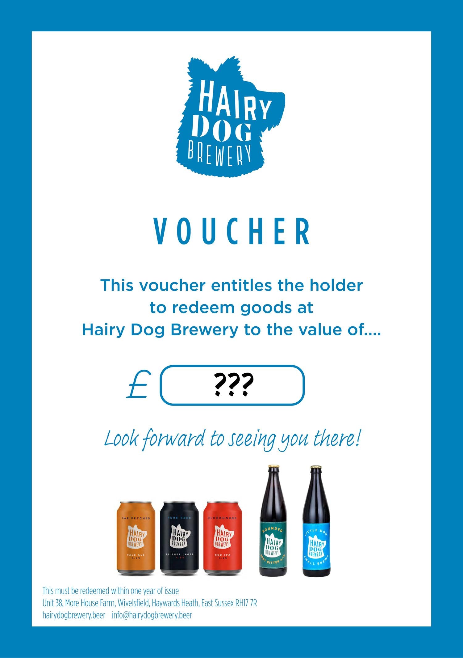HAIRY DOG GIFT VOUCHERS